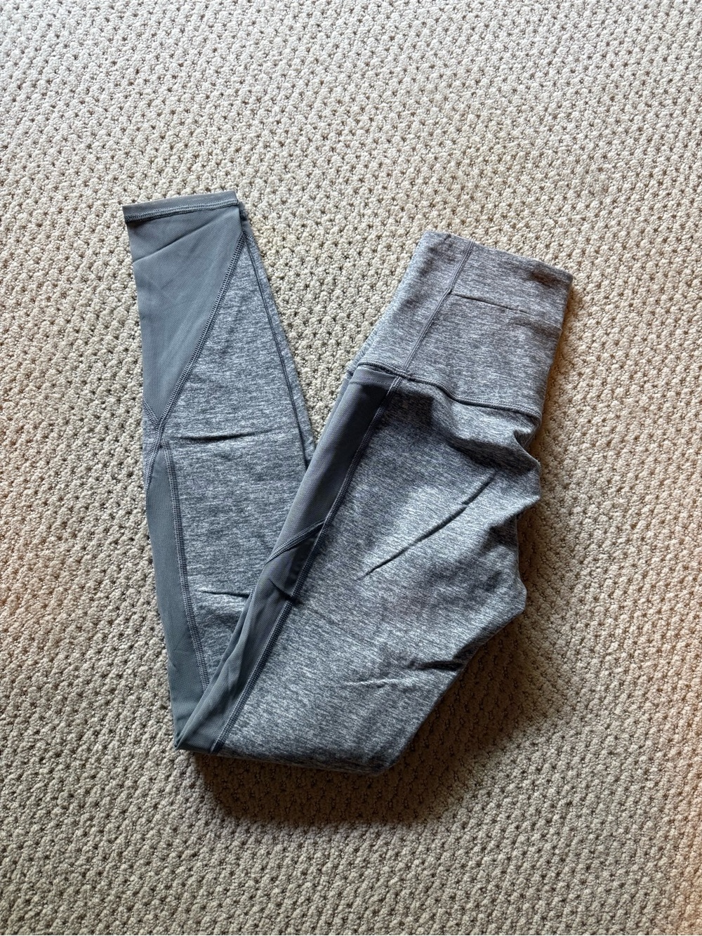 lululemon athletica Charcoal Heather Brushed Mesh-Trim Leggings - Size 4